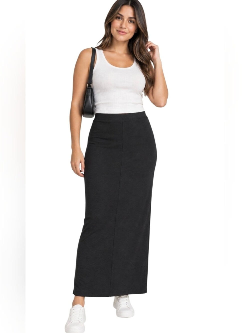 Zara Women’s Size S Black Straight Midi Skirt High Waist Classic Style